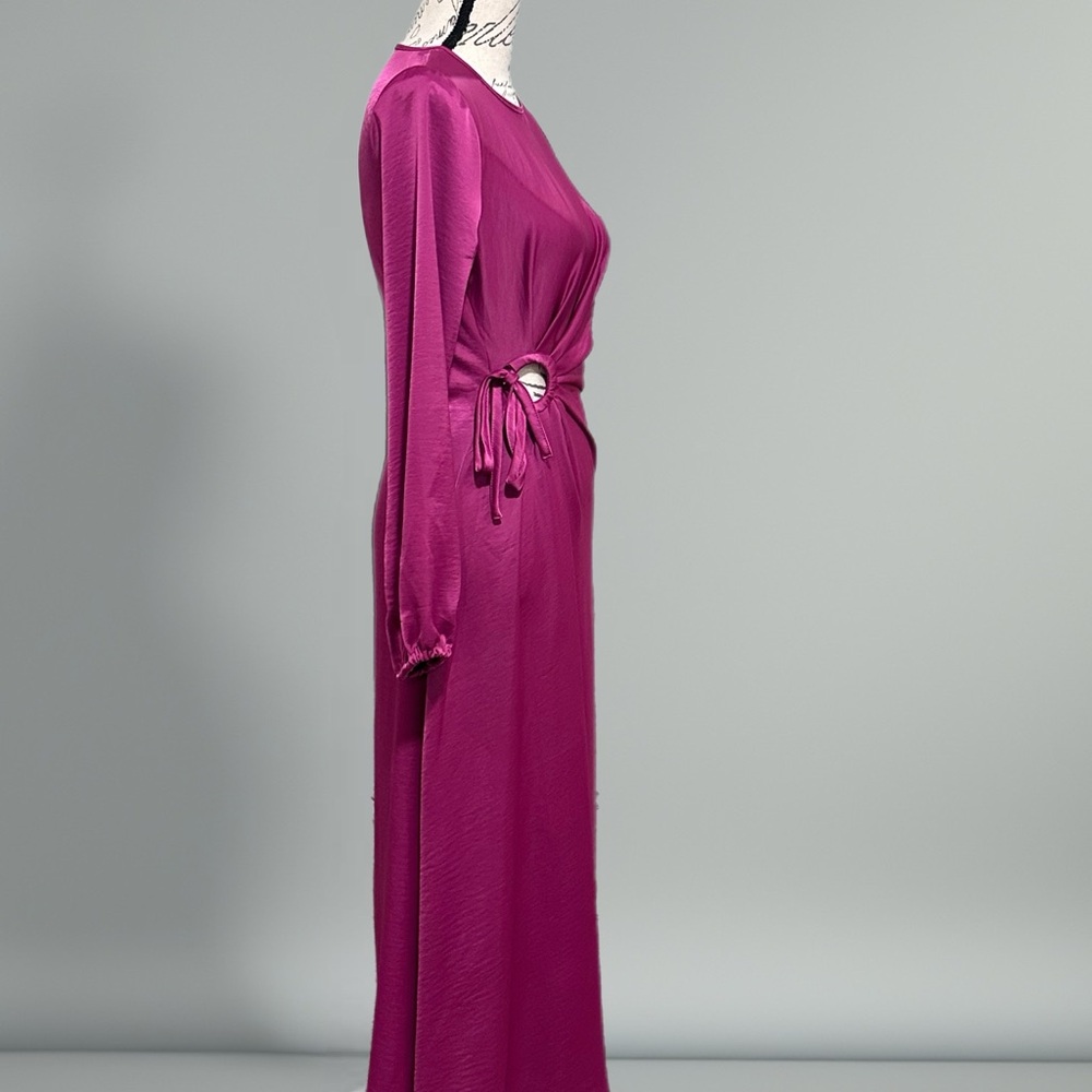 House of Harlow Magenta Long Sleeve Stain Dress Sz XS NWT - Picture 4 of 8